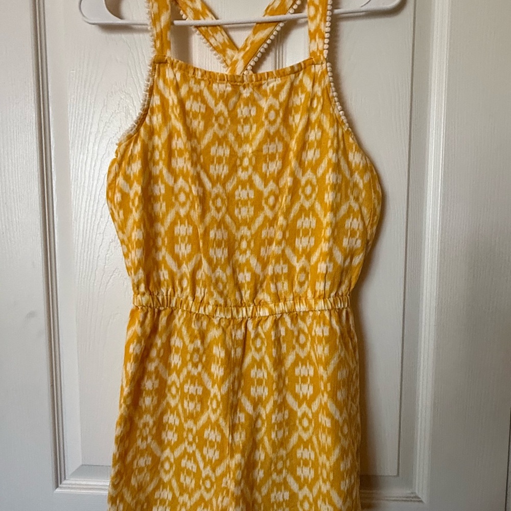 Old Navy Yellow Patterned Sleeveless Romper XL 14
